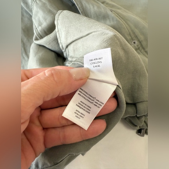 Rails | Women’s XS | Sage Green Collins Utility Jacket | Linen Blend Lightweight - Picture 10 of 10